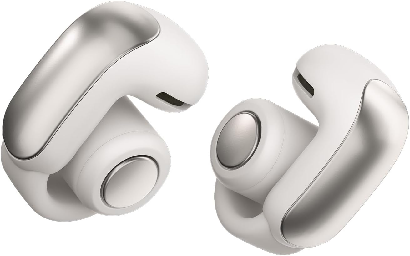 Bose Ultra Open Bluetooth Earbuds with OpenAudio Technology, Open Ear Wireless Earbuds, Up to 48 Hours of Battery Life, White Smoke