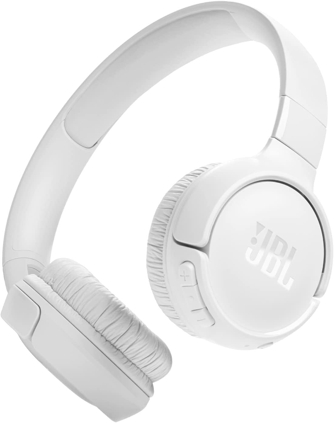 JBL Tune 520BT Wireless On-Ear Headphones, with JBL Pure Bass Sound, Bluetooth 5.3 and Hands-Free Calls, 57-Hour Battery Life, in White