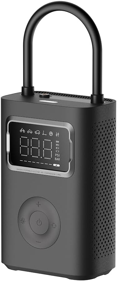 Xiaomi Portable Electric Air Compressor 2 Pro – High-Speed Cordless Tyre Inflator with Digital Display, 150 PSI, Smart Presets, Type-C Charging, 19L/Min Airflow, for Car, Bike, Ball – Black
