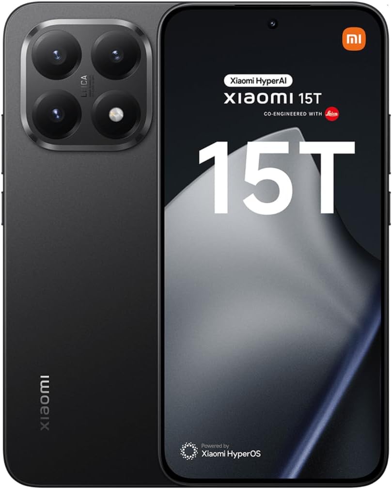 XIAOMI 15T Smartphone 12GB+256GB Black - 6.83" 120Hz Eye-care Amoled Display, 50MP Leica Summilux Optical Lens, 5500mAH Battery, MediaTek Dimensity 8400-Ultra