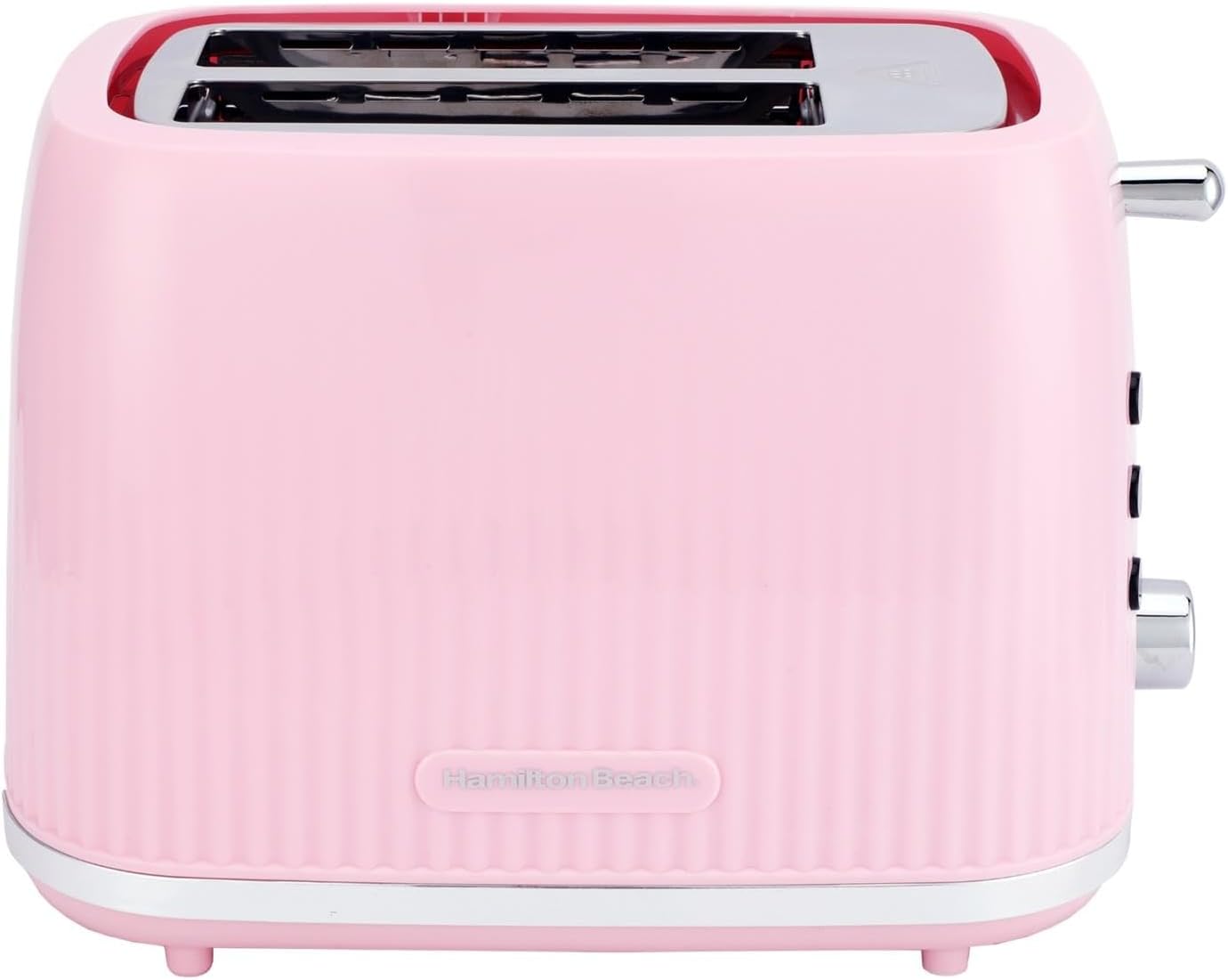 Hamilton Beach Toaster 2 Slice, Miami, 800W, Wide Slots, 7 Browning Levels, Defrost, Reheat & Cancel Functions, Removable Crumb Tray, Cord Storage, Flamingo Pink
