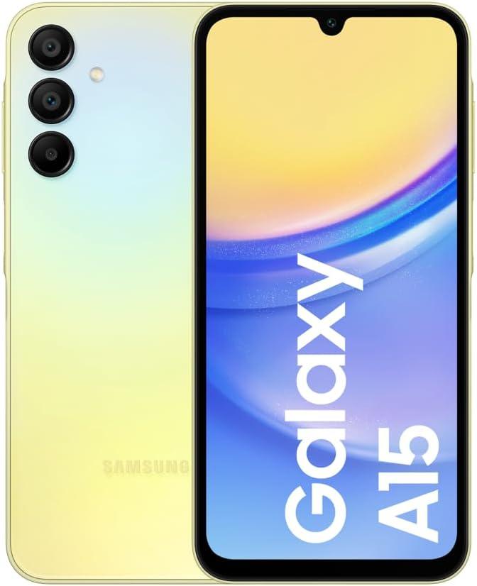 Samsung Galaxy A15 4G Mobile Phone 6.5" Full HD+ Super AMOLED 128GB Sim Free Smartphone, Triple 50 MP / 5 MP / 2 MP main cameras, 5000 mAh, Yellow