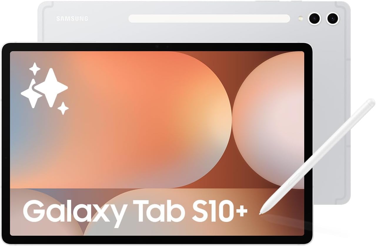 Samsung Galaxy Tab S10+ Plus 12.4” 256GB, Android Tablet, Circle to Search, Sketch to Image, Durability, Long Battery Life, AMOLED 2X Screen, S Pen Included, 2024, Platinum Silver