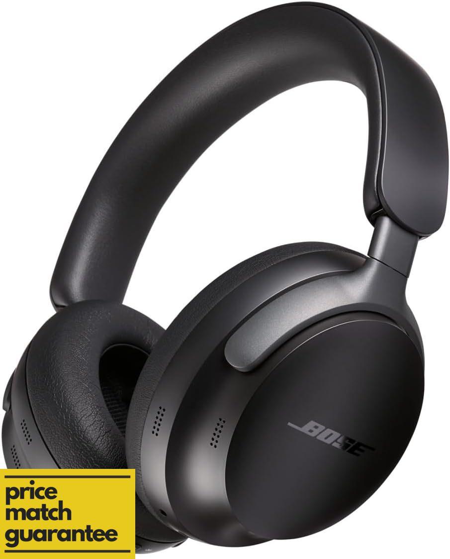 Bose QuietComfort Ultra Wireless Noise Cancelling Headphones with Spatial Audio, Over-the-Ear Headphones with Mic, Up to 24 Hours of Battery Life, Black