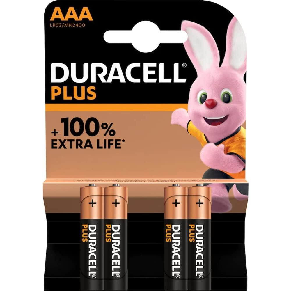 Duracell Plus Power Batteries AAA, Pack of 4 Plus Power Long Lasting Power Guaranteed