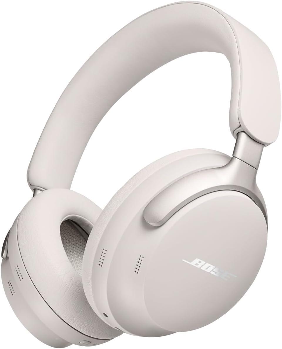 Bose QuietComfort Ultra Wireless Noise Cancelling Headphones with Spatial Audio, Over-the-Ear Headphones with Mic, Up to 24 Hours of Battery Life, White Smoke