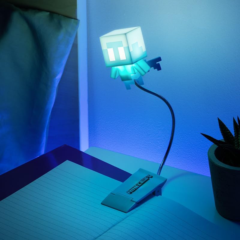 Allay Clip On Book Light - Officially Licensed Reading Light, Clip Lamp Design with Flexible Cable, Featuring Allay Mob Shaped Head, 3 Modes, Battery Powered