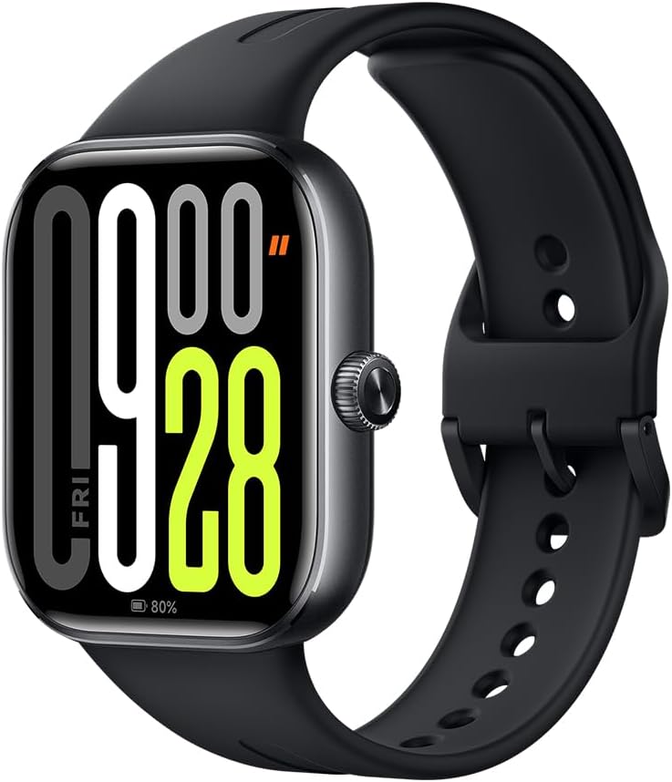 Redmi Watch 5 Smartwatch, Obsidian Black, 2.07" AMOLED Display, Bluetooth Calling, GNSS GPS, Heart Rate & SpO₂ Monitoring, Sleep Tracker, 24-Day Battery, 5ATM Waterproof, Music Playback & Recorder