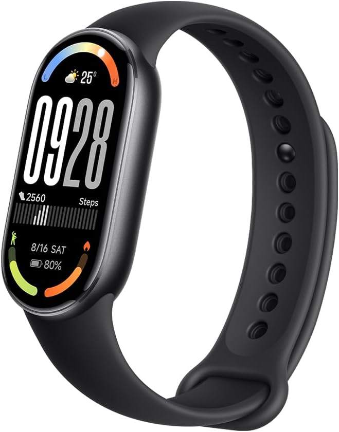 Xiaomi Smart Band 10 – Midnight Black, Fitness Tracker, 44mm AMOLED Display, 21 Day Battery Life, 150 Sports Modes,Sleep Monitoring, 5ATM Waterproof, Compatible With Android and IOS