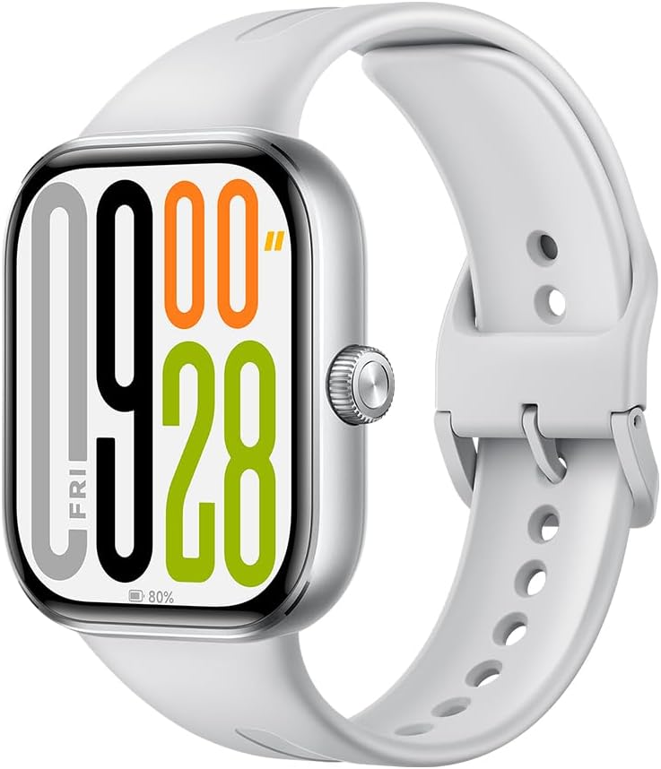 Redmi Watch 5 Smartwatch, Silver Gray, 2.07" AMOLED Display, Bluetooth Calling, GNSS GPS, Heart Rate & SpO₂ Monitoring, Sleep Tracker, 24-Day Battery, 5ATM Waterproof, Music Playback & Recorder