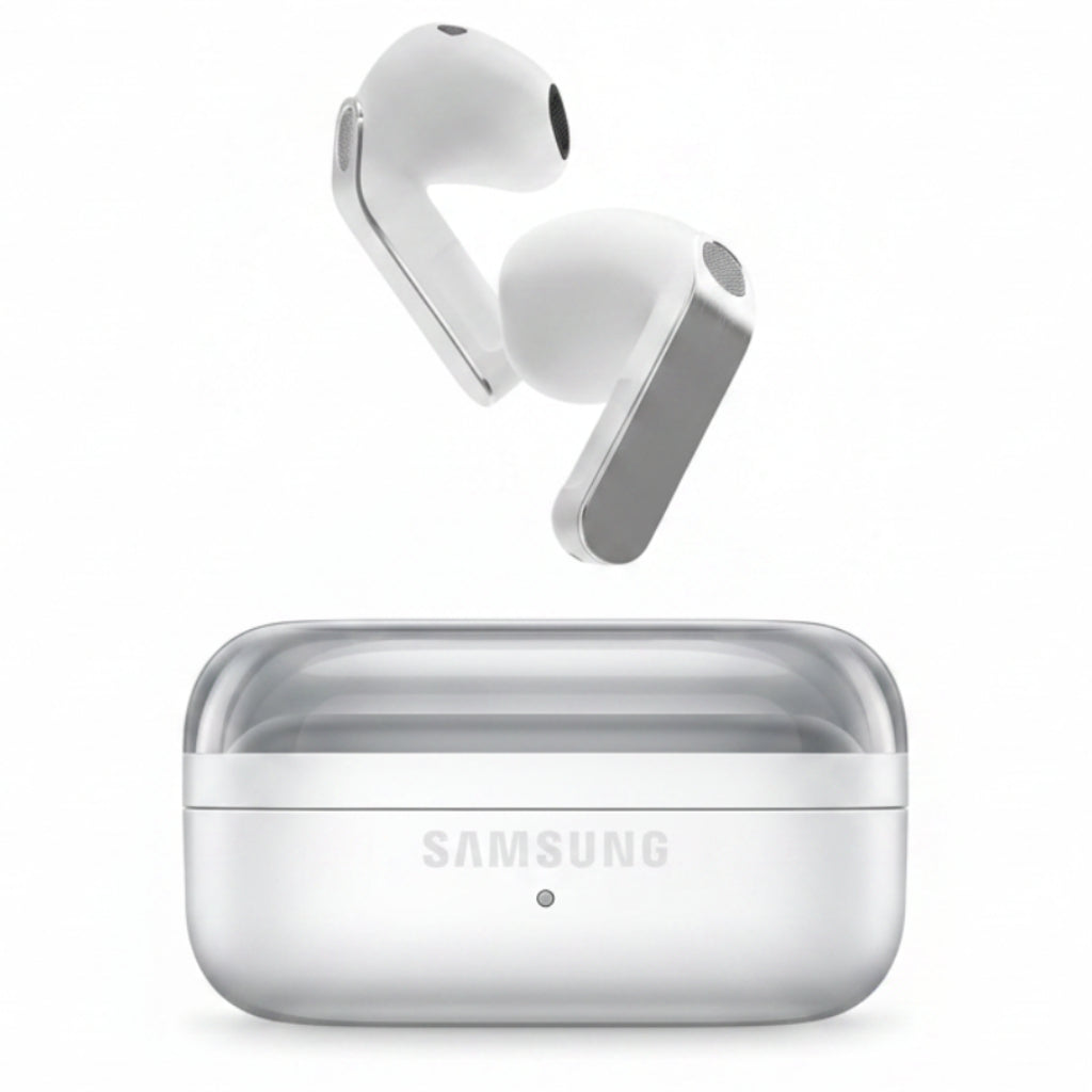 Samsung Galaxy Buds4 - White, Wireless Bluetooth Earbuds, Real Metal Blade, 1-Way Speaker, 24-bit / 96 kHz Ultra Codec, 360 Audio, ANC