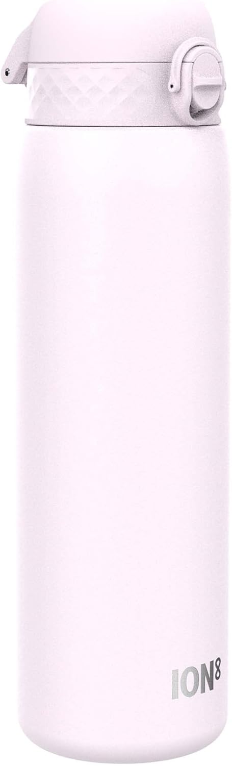 Ion8 Leak Proof 1 Litre Water Bottle, Stainless Steel, Lilac Dusk, 1200ml (40oz), Leak Proof, Easy to Open, Secure Lock, Dishwasher Safe, Fits Cup Holders, Carry Handle, Scratch Resistant, Metal Water Bottle