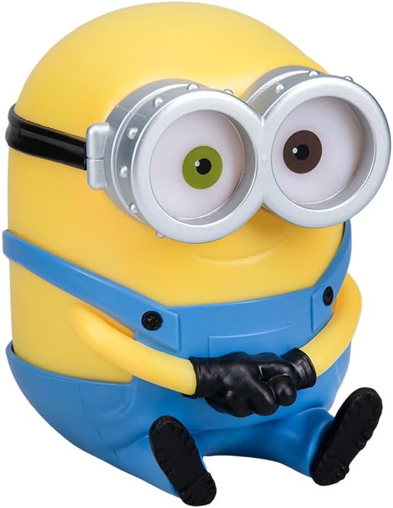 Minions Bob Light, Officially Licensed 11cm LED Light Shaped Like Bob, Battery-Powered Home Decor, Perfect for Bedside Table or Shelf, Collectible for Fans of Despicable Me