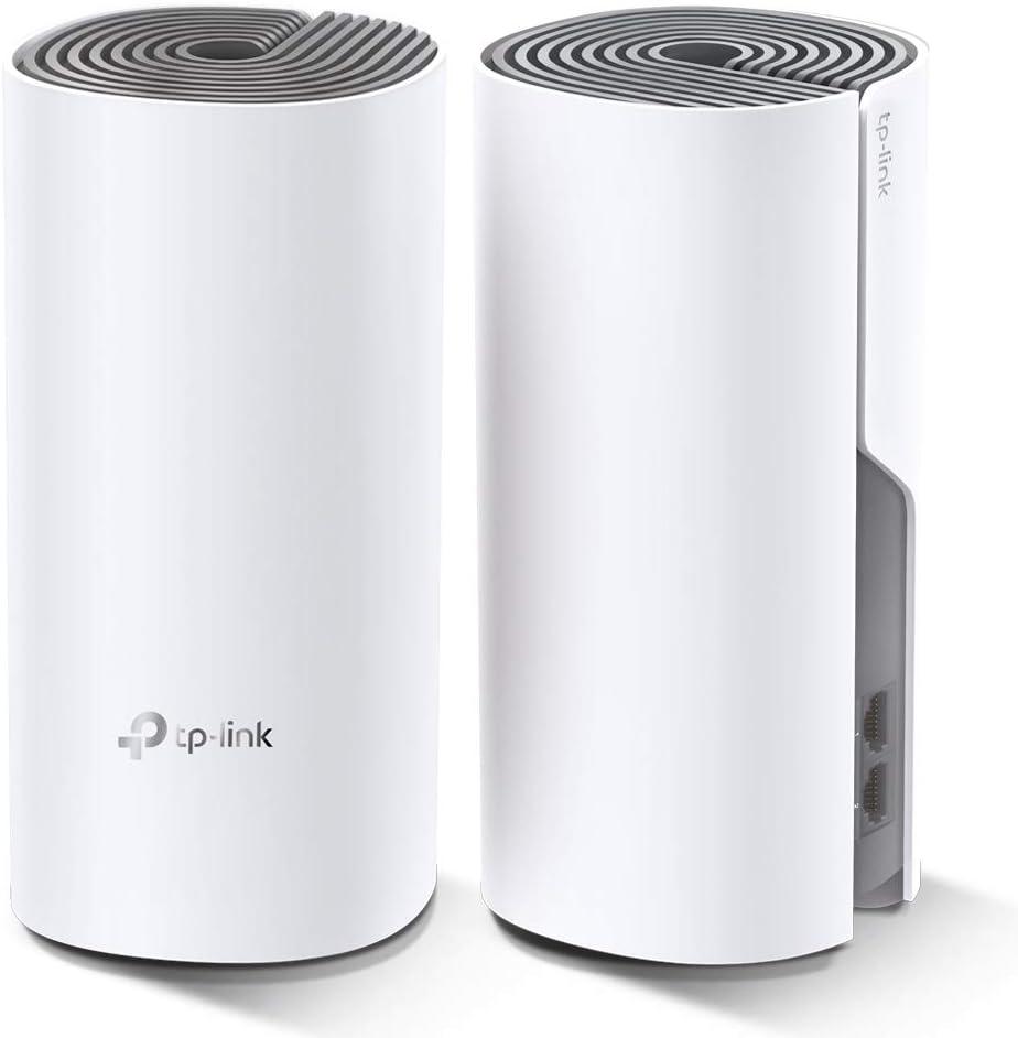 TP-Link Deco E4 Whole Home Mesh Wi-Fi System, Seamless and Speedy (AC1200), 2×100Mbps Ethernet Ports, Work with Amazon Echo/Alexa, Router and Wi-Fi Booster Replacement, Parent Control, Pack of 2