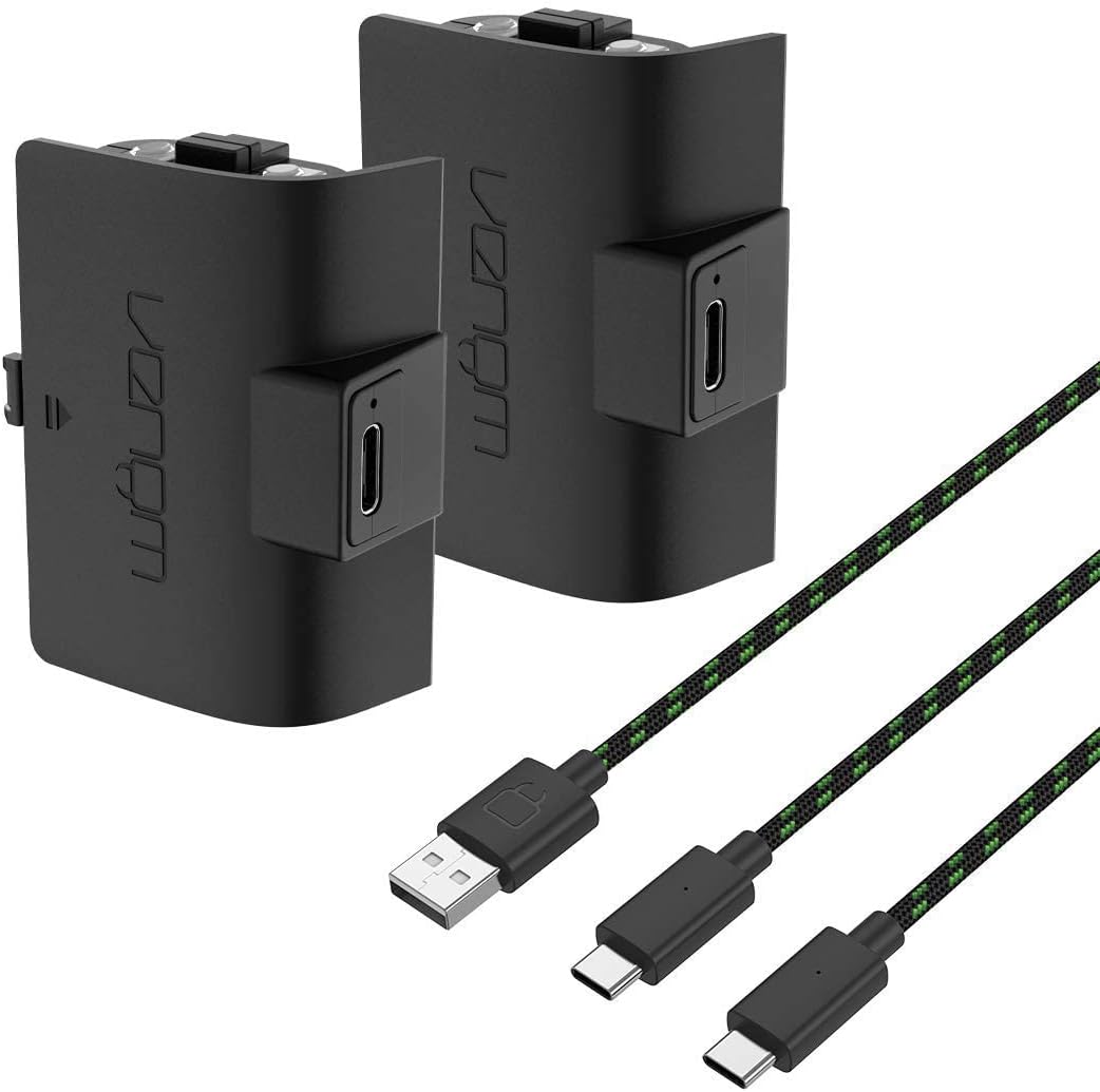 Venom High Capacity 1100mAh Rechargeable Battery Twin Pack - Black (Xbox Series X & S/Xbox One)