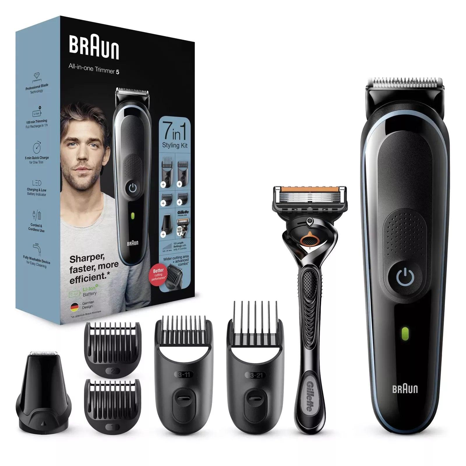 Hair Clippers Braun All-in-one Trimmer 5 Cordless 100 minutes run time