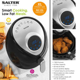 Salter Digital Air Fryer – 4.5L Oil-Free Fryer, Rapid Hot Air Circulation, Non-Stick Cooking Basket, Digital Display, 7 Cooking Functions, 30 Minute Timer, Healthy Cooking/Students, 1300W