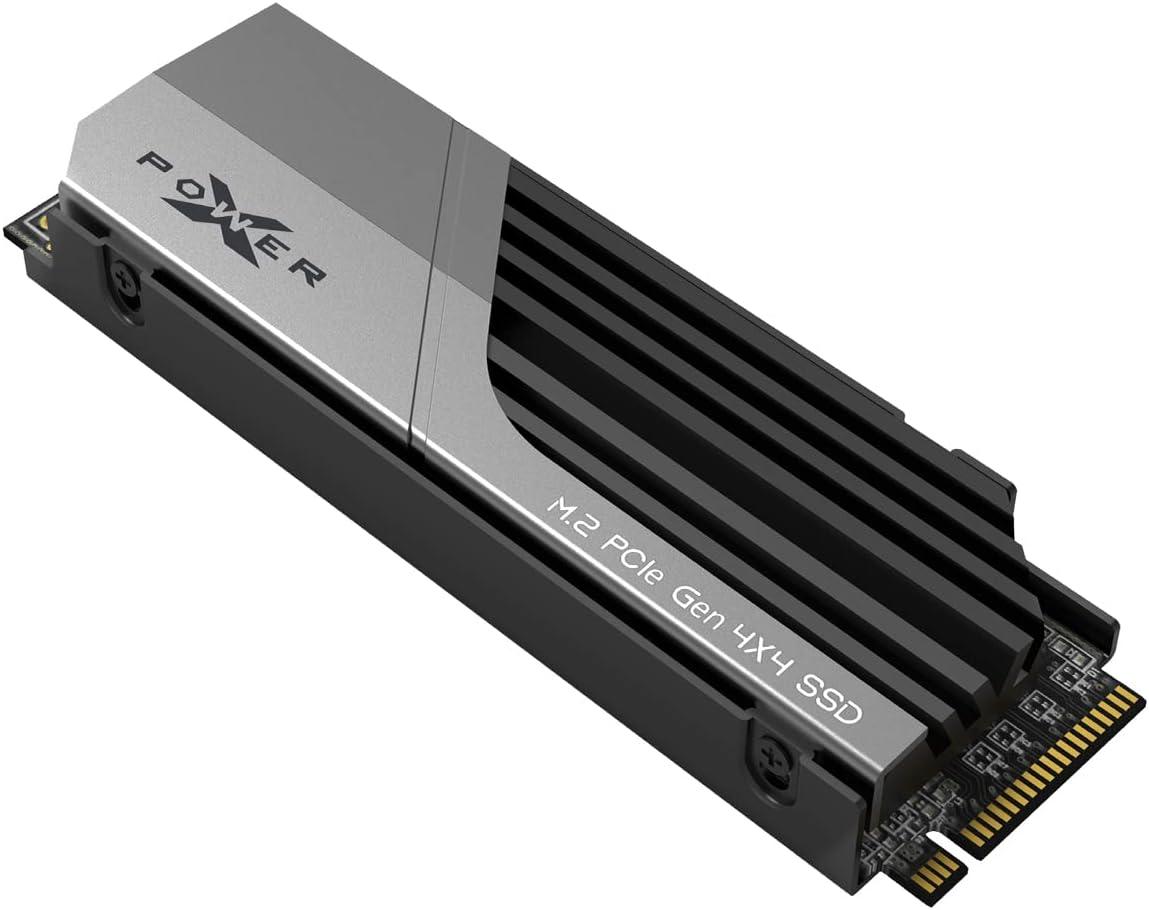 Silicon Power 2TB XS70 Elite Nvme PCIe Gen4 M.2 2280 SSD R/W Up to 7,300/6,000 MB/s, DRAM Cache, with Built-in PS5 Heatsink, Compatible with Playstation 5