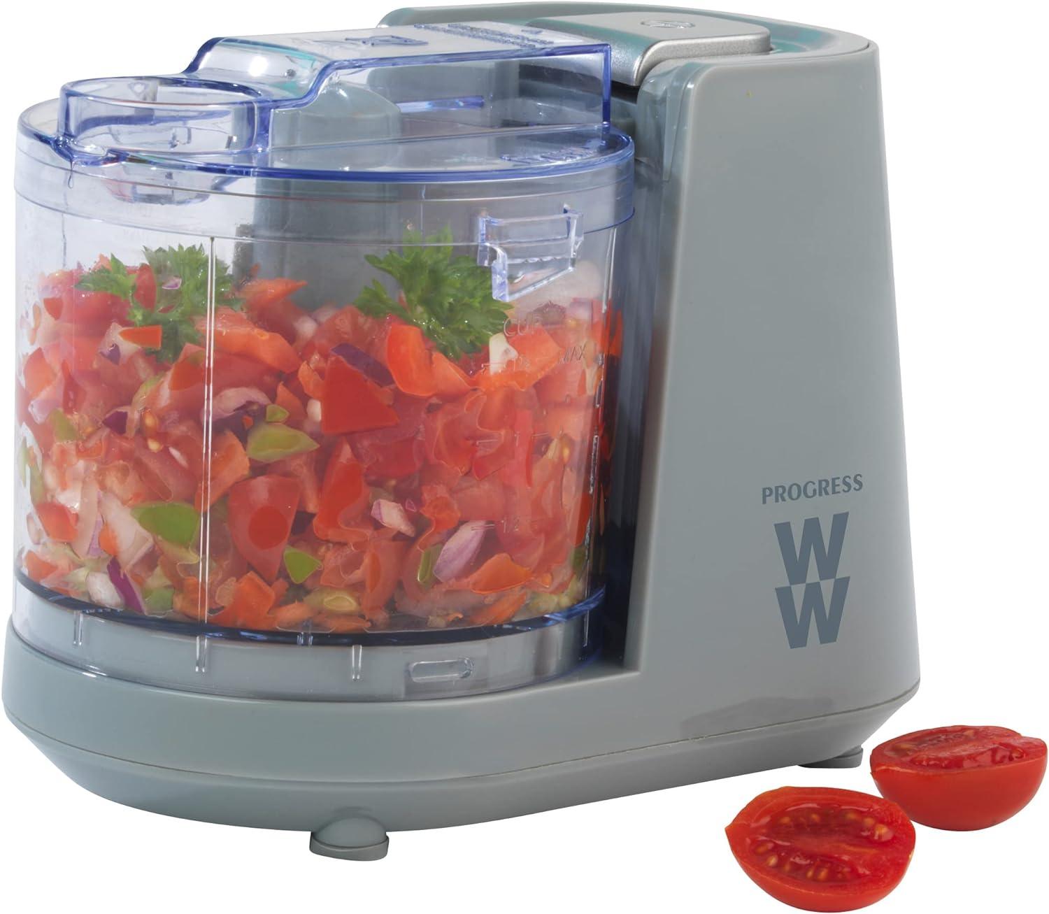 Weight Watchers WW Mini Chopper Pro, Chop Dips, Salsas, Sauces, Breadcrumbs, 350 ml Bowl, One Touch Operation, Feeding Chute for Oil & Liquids, Stainless Steel Blade, 150 W