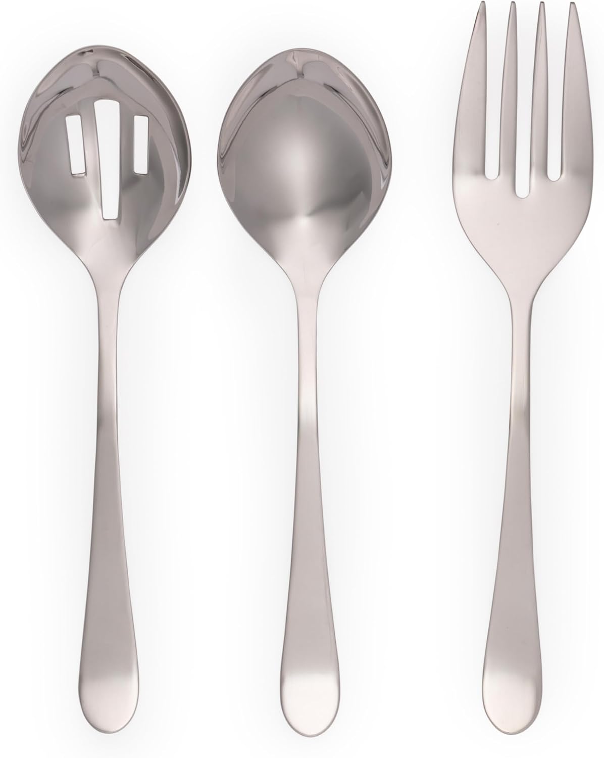 Salter Dalton 3pc Serving Set - 18/10 Stainless Steel, Slotted Spoon, Solid Spoon, Serving Fork, Salad/Cake/Buffet, Catering Set, Dishwasher Safe, 24cm Length, Mirror Polish Finish, 50-Year Guarantee