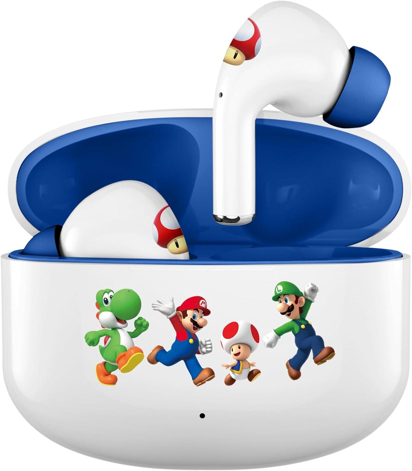 OTL Super Mario and Friends TWS Wireless Earphones with Wireless Charging Case - White