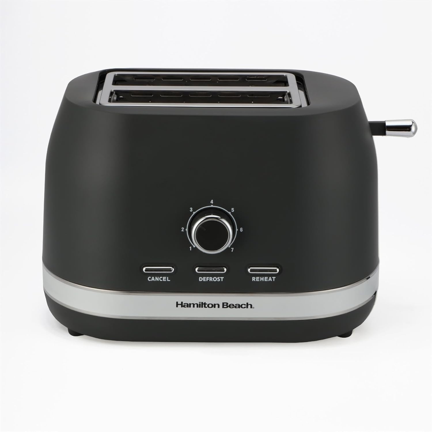 Hamilton Beach Toaster 2 Slice, Ella, 800W, Wide Slots, 7 Variable Browning Levels, Defrost, Cancel & Reheat Settings, Removable Crumb Tray, Integrated Cord Storage, Matte Charcoal