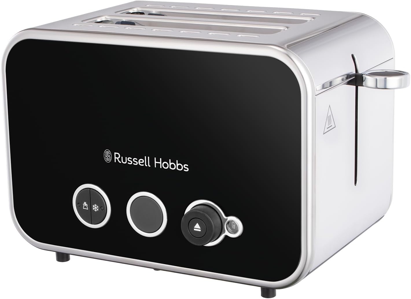 Russell Hobbs 2 Slice Distinctions Toaster (Countdown to ready, Extra wide & long slots, 6 Browning levels, Defrost/Reheat/Cancel function, Lift & Look feature, 1600W, Stainless Steel & Black)