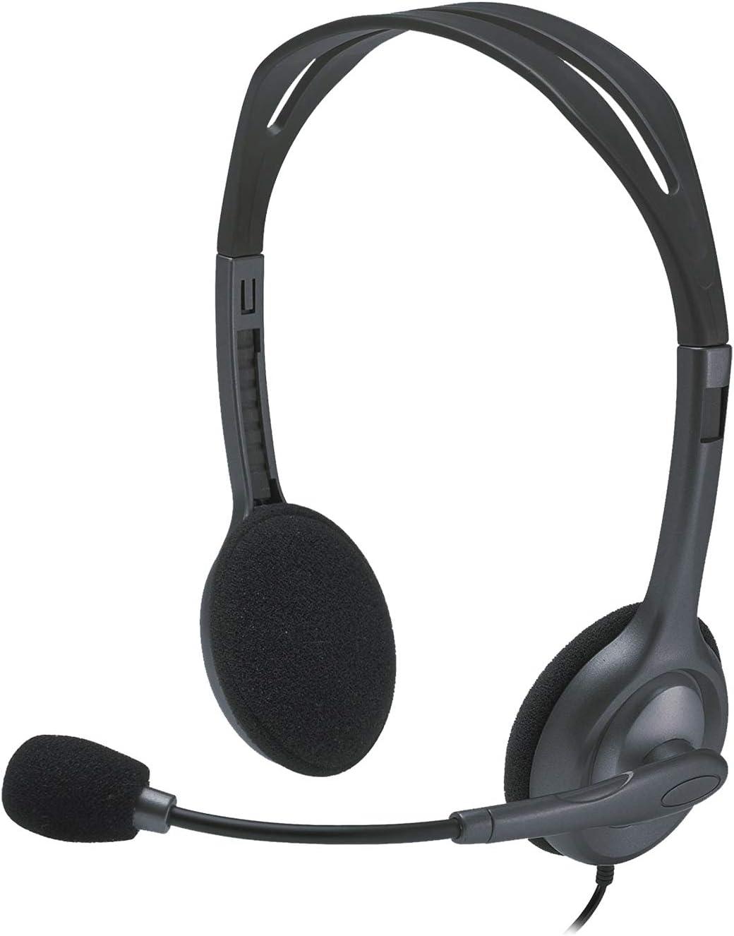 Logitech H111 Stereo Headset – 3.5mm Multi-Device Compatibility, Noise-Cancelling Mic, Clear Audio & Comfortable Fit