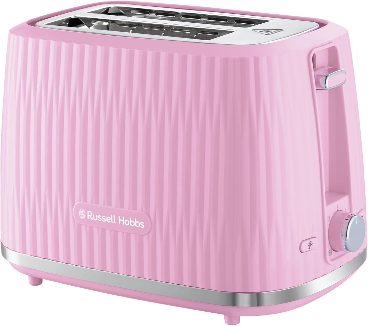 Russell Hobbs Eden 2 Slice Toaster (6 Browning settings, High lift feature, Frozen, reheat, cancel functions, Removable crumb tray, 800W, Raspberry)
