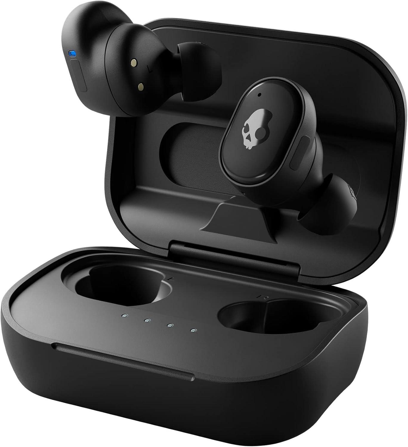 Skullcandy Grind In-Ear Wireless Earbuds, 40 Hr Battery, Skull-iQ, Alexa Enabled, Microphone, Works with iPhone Android and Bluetooth Devices - True Black