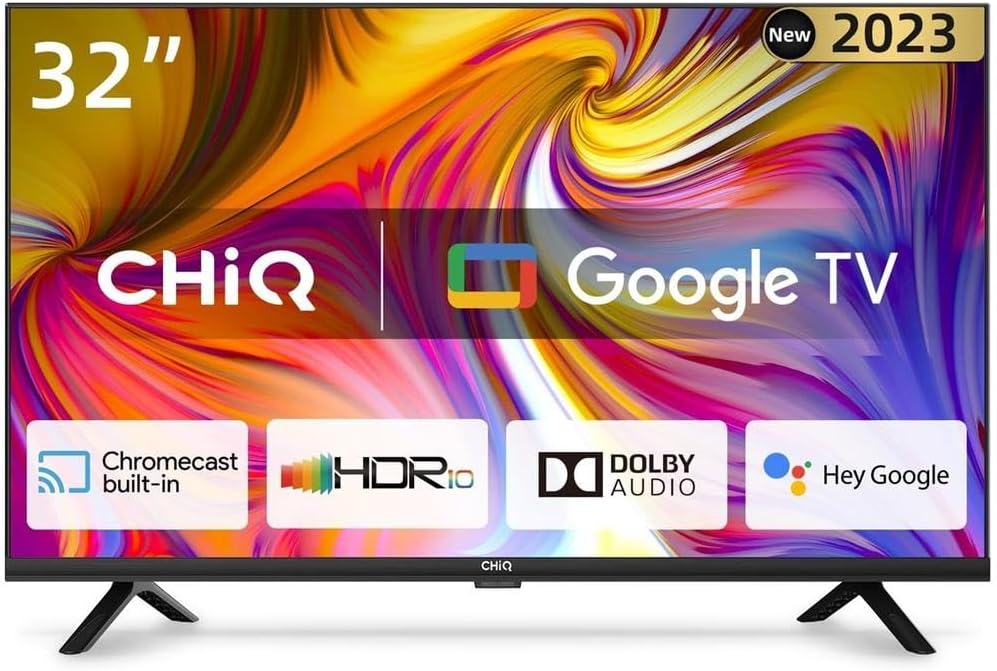 CHiQ 32" HD Google TV – Smart LED TV with HDMI, Voice Control & Built-in Chromecast