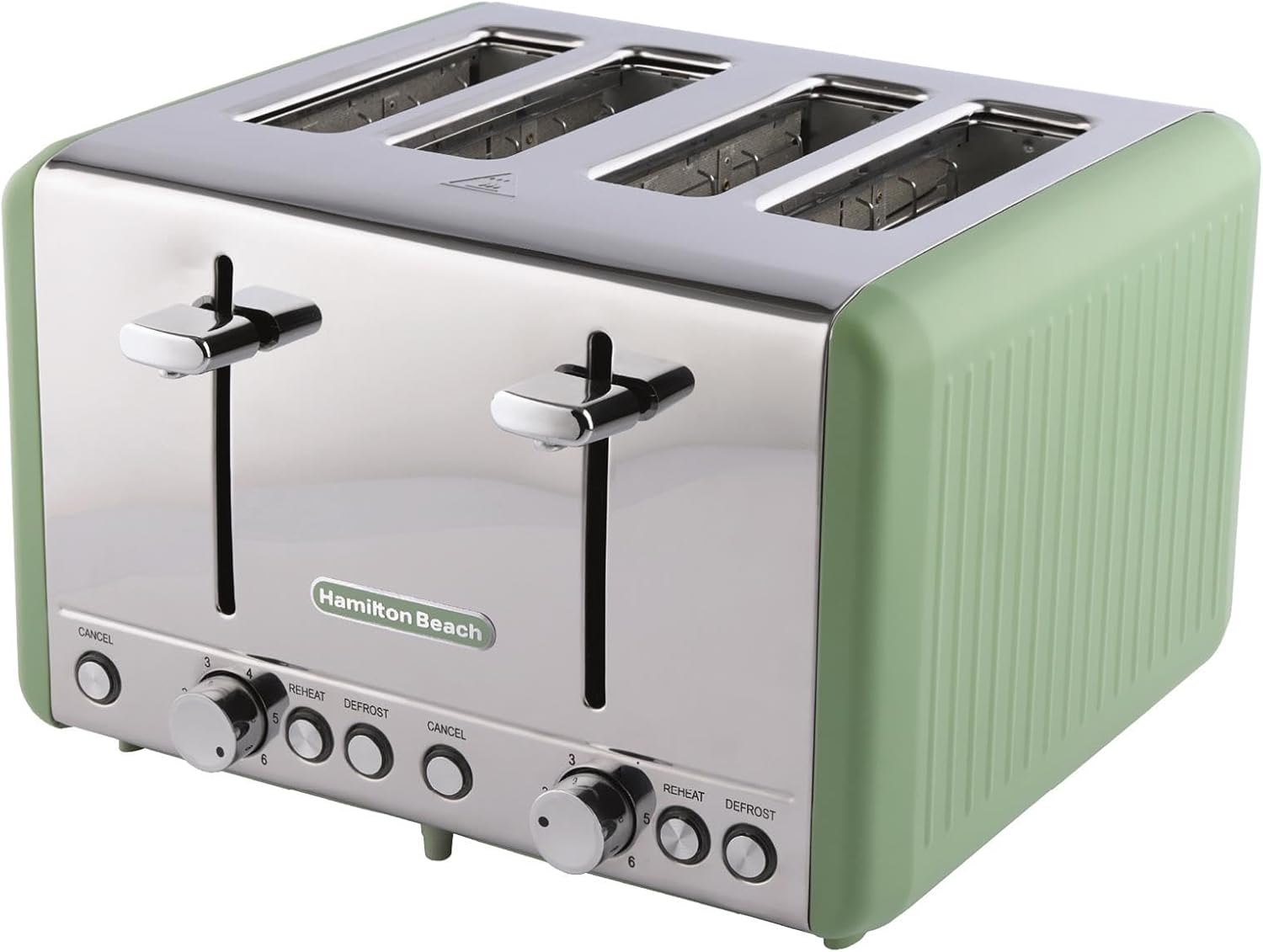 Hamilton Beach Toaster 4 Slice, Harmony, 1850W, 6 Browning Controls, Defrost, Reheat & Cancel Settings, Removable Crumb Tray, High Lift Eject, Matcha