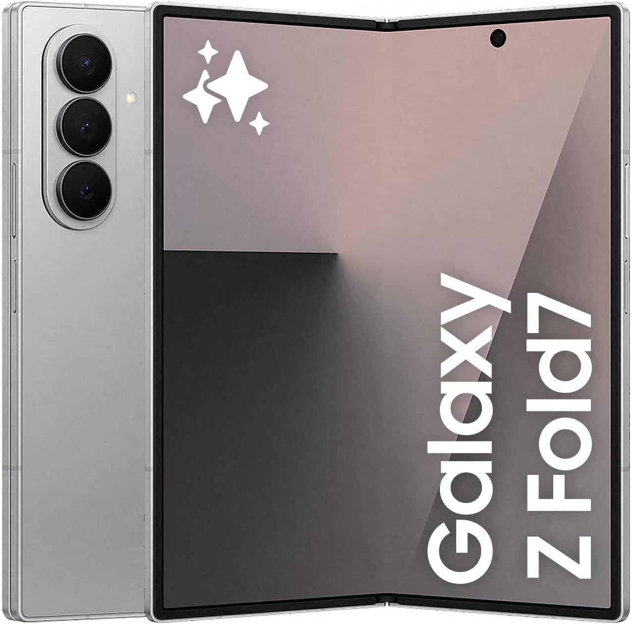 Samsung Galaxy Z Fold7 AI Phone, Thin and Light Foldable Design, Large Screen, 200MP Camera, 512GB Storage, 12GB Memory, 4400 mAh Battery, Silver Shadow