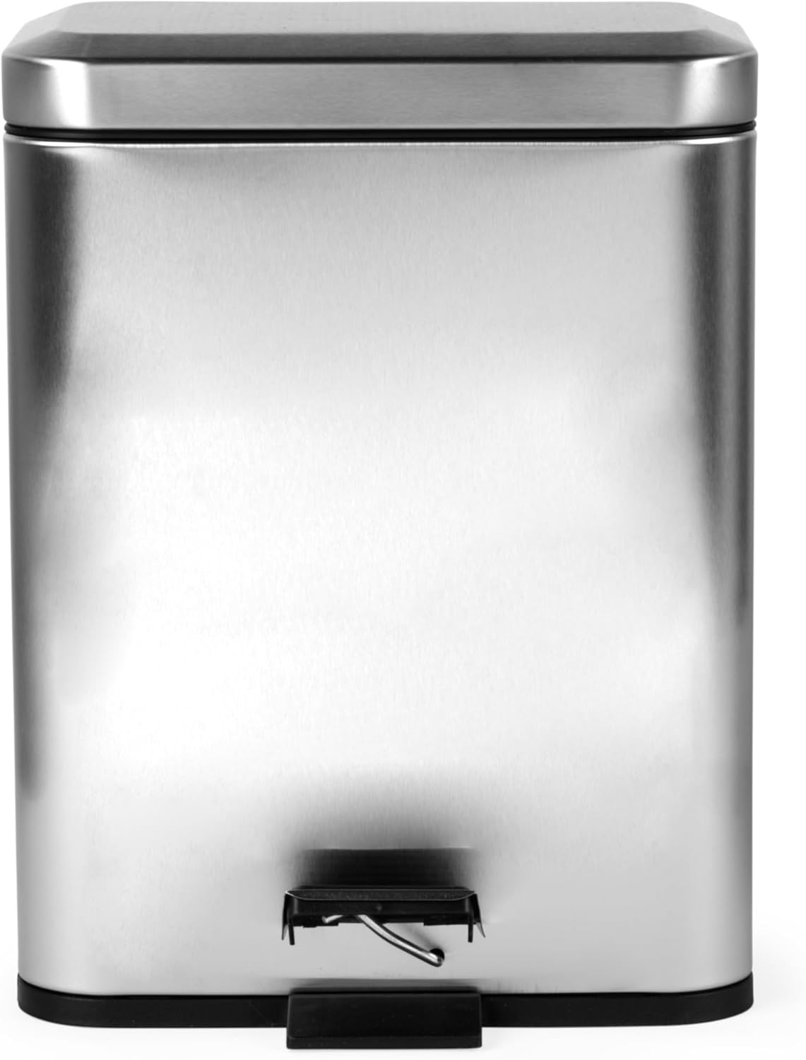 Beldray Double Compartment Bin – 5 Litre Dual Separation Waste Bin, Rectangular Rubbish Bin, Removable Inner Buckets, Suitable For Bedrooms & Bathrooms, Foot Pedal Function, Stainless Steel