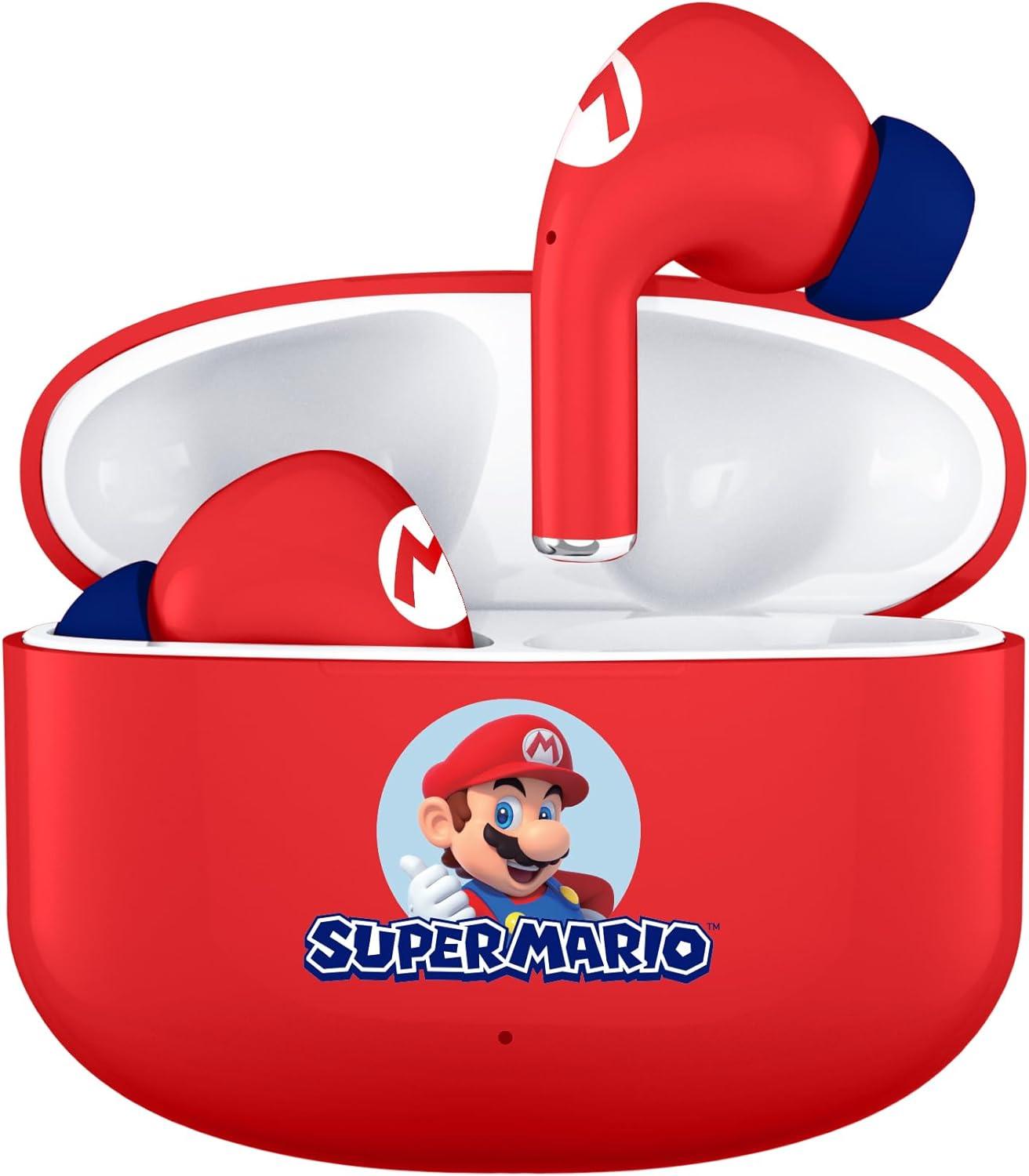 OTL Super Mario TWS Wireless Earphones with Wireless Charging Case - Red