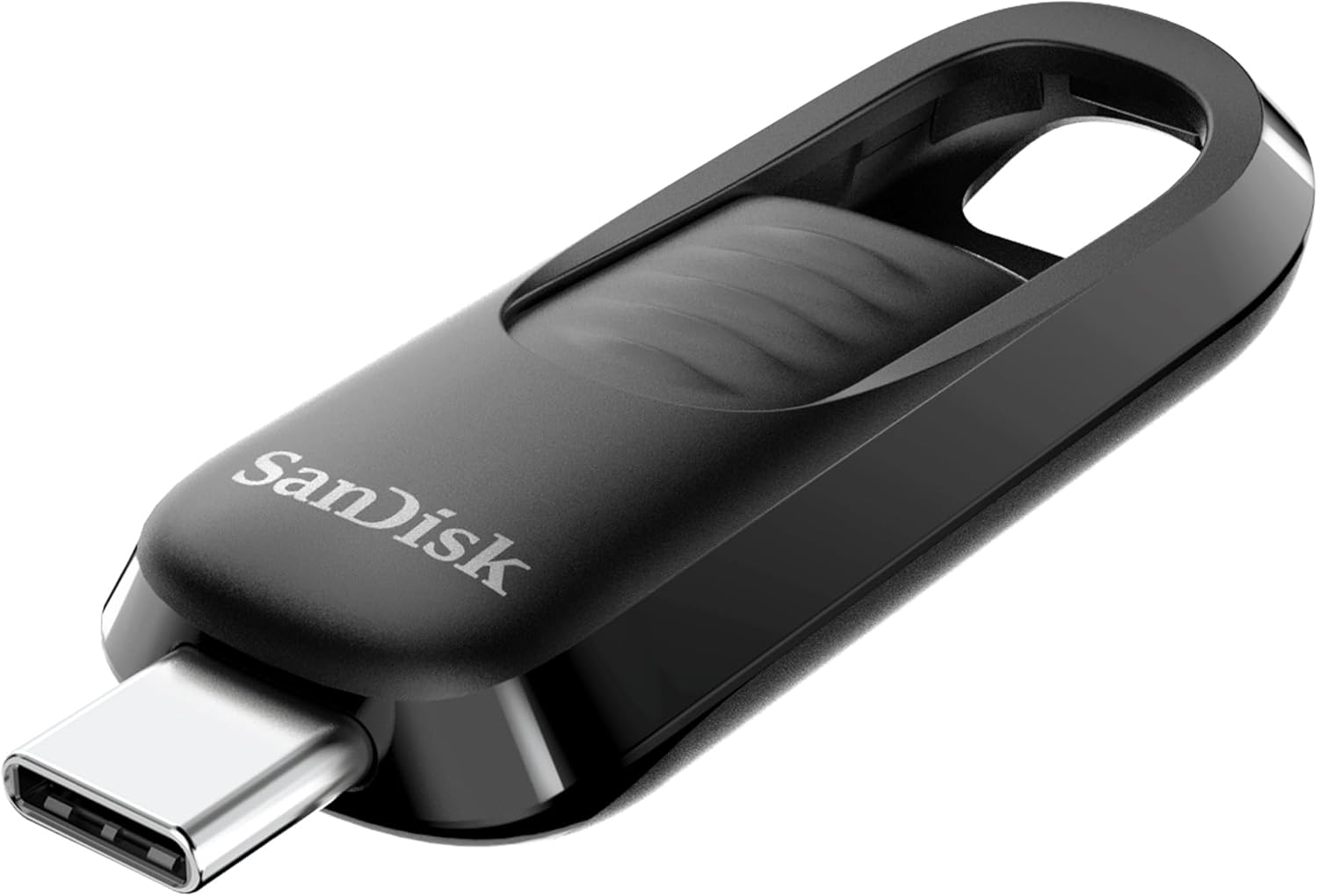 SanDisk 256GB Ultra Slider USB Type-C Flash drive, USB stick, Memory stick with fast performance, up to 400 MB/s read speeds, USB 3.2 Gen 1, Retractable Connector, Keyring, Black