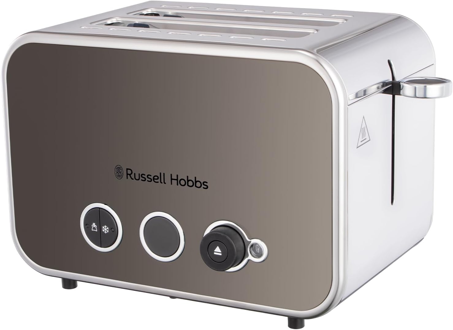 Russell Hobbs 2 Slice Distinctions Toaster (Countdown to ready, Extra wide & long slots, 6 Browning levels & Defrost/Reheat/Cancel, Lift & Look feature, 1600W, Stainless Steel & Titanium)