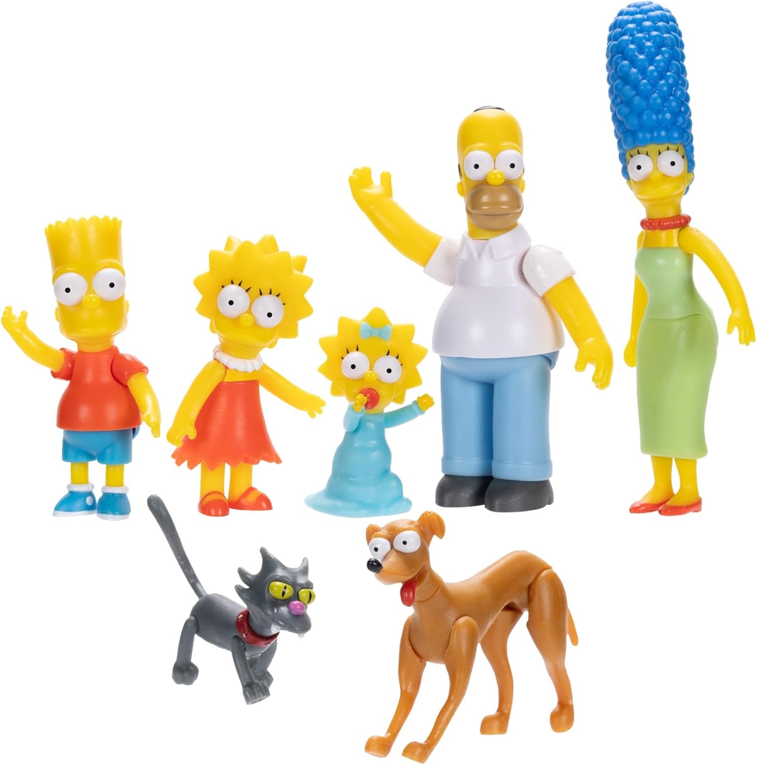 The Simpsons Action Figures Family Multi-Pack 2.5” Scale Figures, Includes Homer, Marge, Bart, Lisa, Maggie, Santa’s Little Helper, and Snowball II