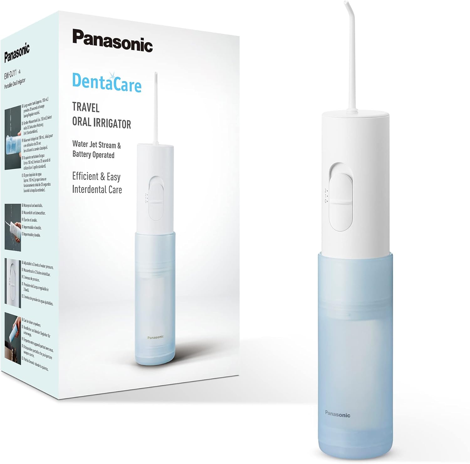 Panasonic Easy to Use Oral Irrigator with 2 Water Pressure Settings, Compact and Portable