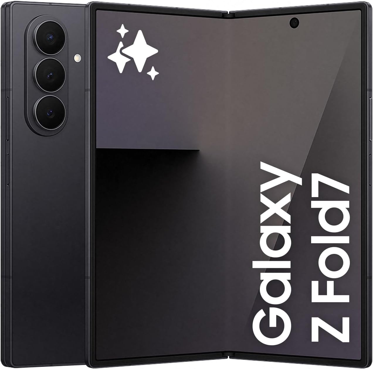 Samsung Galaxy Z Fold7 AI Phone, Thin and Light Foldable Design, Large Screen, 200MP Camera, 256GB Storage, 12GB Memory, 4400 mAh Battery, Jet Black