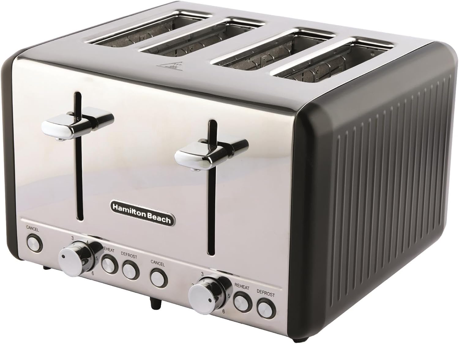 Hamilton Beach Toaster 4 Slice, Harmony, 1850W, 6 Browning Controls, Defrost, Reheat & Cancel Settings, Removable Crumb Tray, High Lift Eject, Espresso
