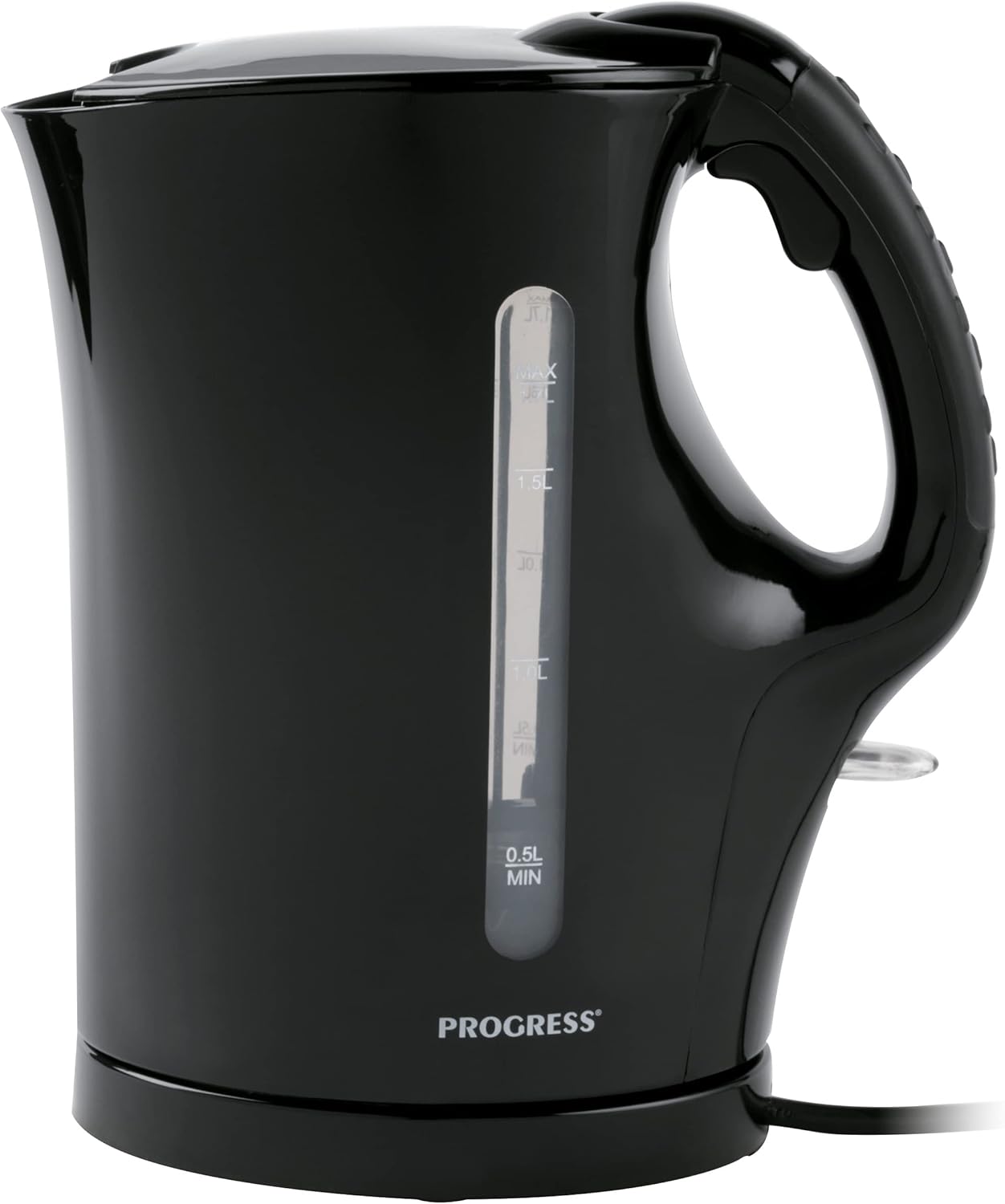 Progress 1.7 L Plastic Kettle with Soft Grip Handle, Black