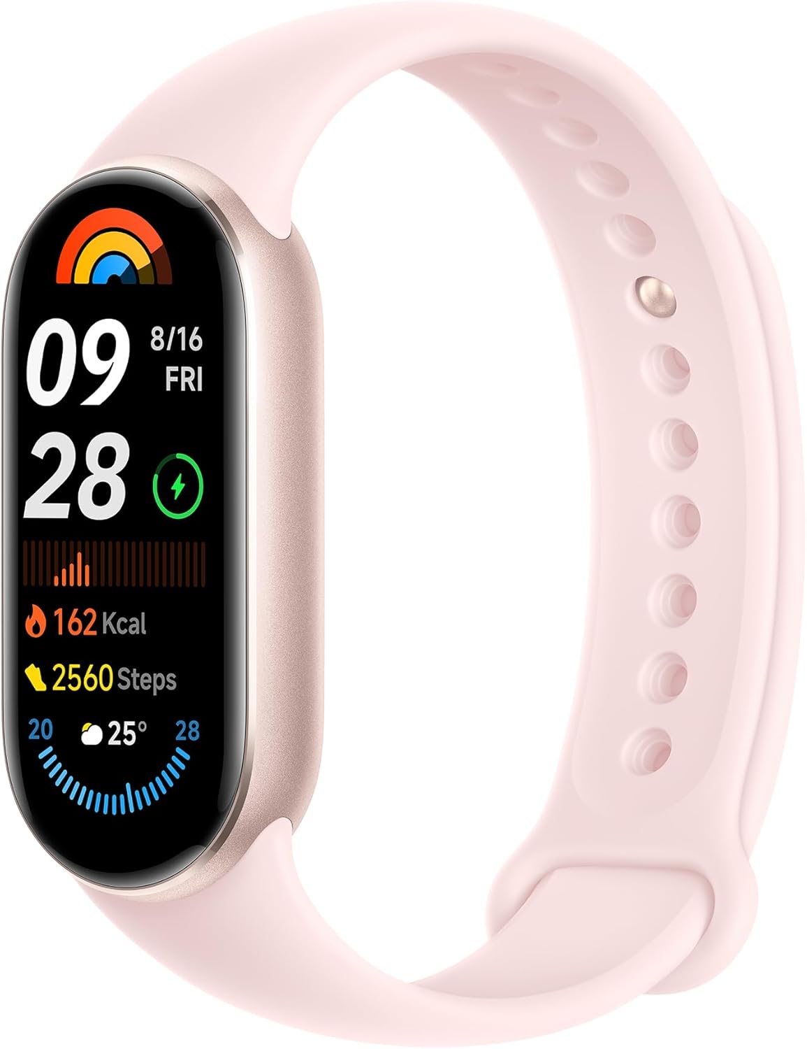 Xiaomi Smart Band 9 Pink, 1.62" Amoled Display, 233 mAh Battery, up to 21 Days of Battery Life, Over 150 Workout Modes, BT 5.4, 50M Water Resistant