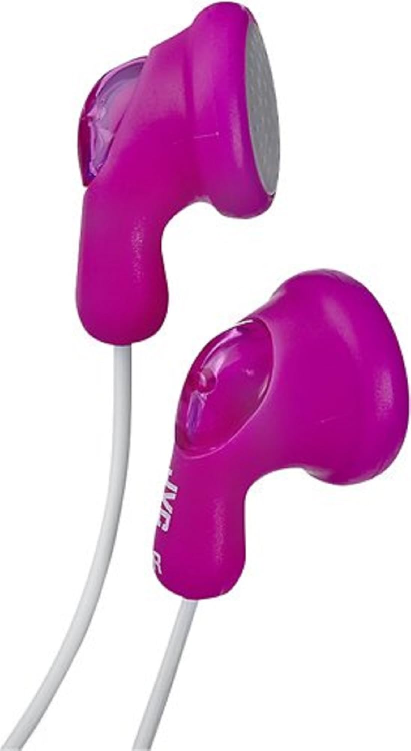 JVC Gumy In-Ear Earphones - Pink, Optimal Comfort with Soft Rubber Body - Powerful Reproduction
