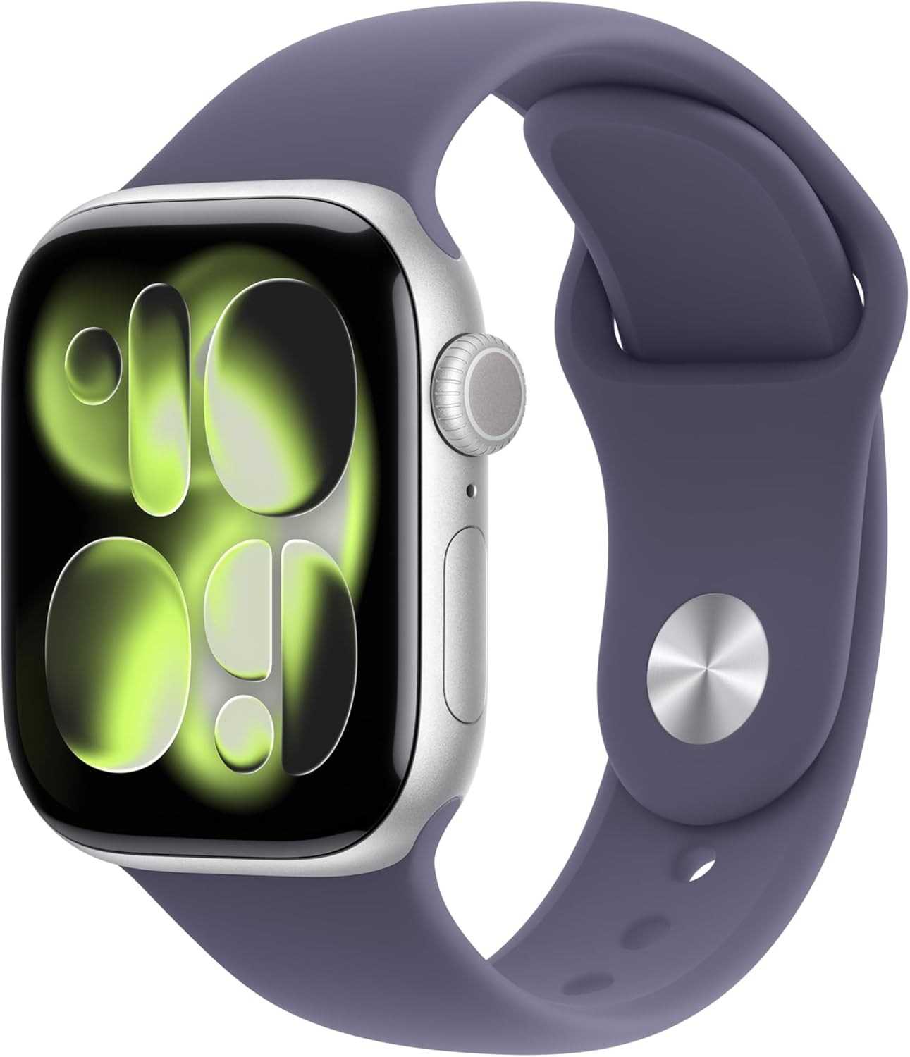 Apple Watch Series 11 GPS 42mm Smartwatch with Silver Aluminium Case with Purple Fog Sport Band, Sleep Score, Fitness Tracker, Health Monitoring, Always-On Display, Water Resistant