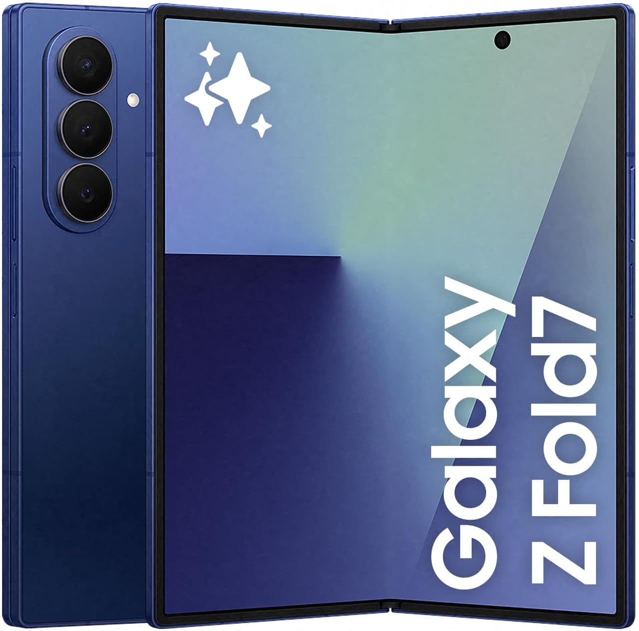 Samsung Galaxy Z Fold7 AI Phone, Thin and Light Foldable Design, Large Screen, 200MP Camera, 512GB Storage, 12GB Memory, 4400 mAh Battery, Blue Shadow