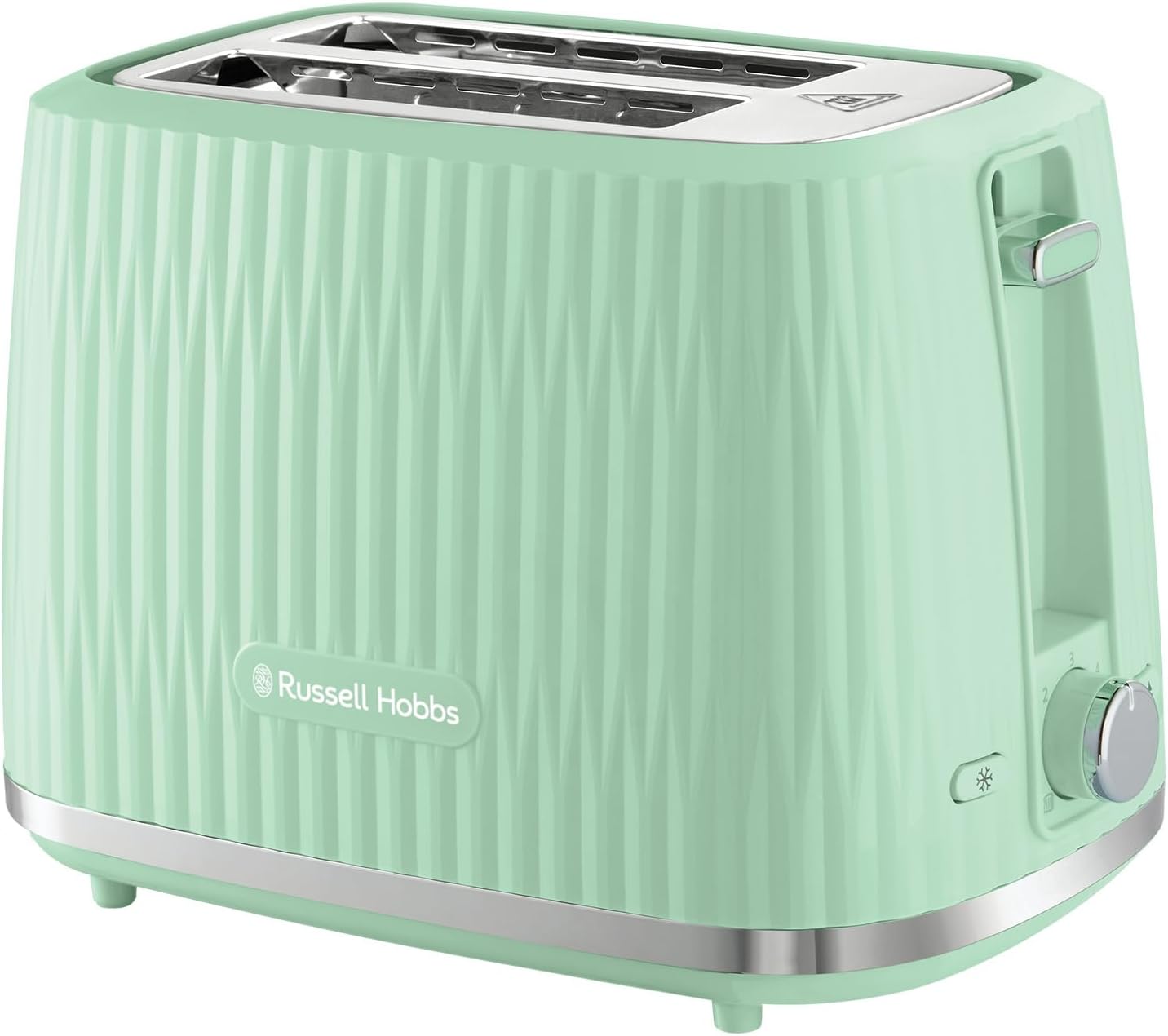 Russell Hobbs Eden 2 Slice Toaster (6 Browning settings, High lift feature, Frozen, reheat, cancel functions, Removable crumb tray 800W, Pistachio)