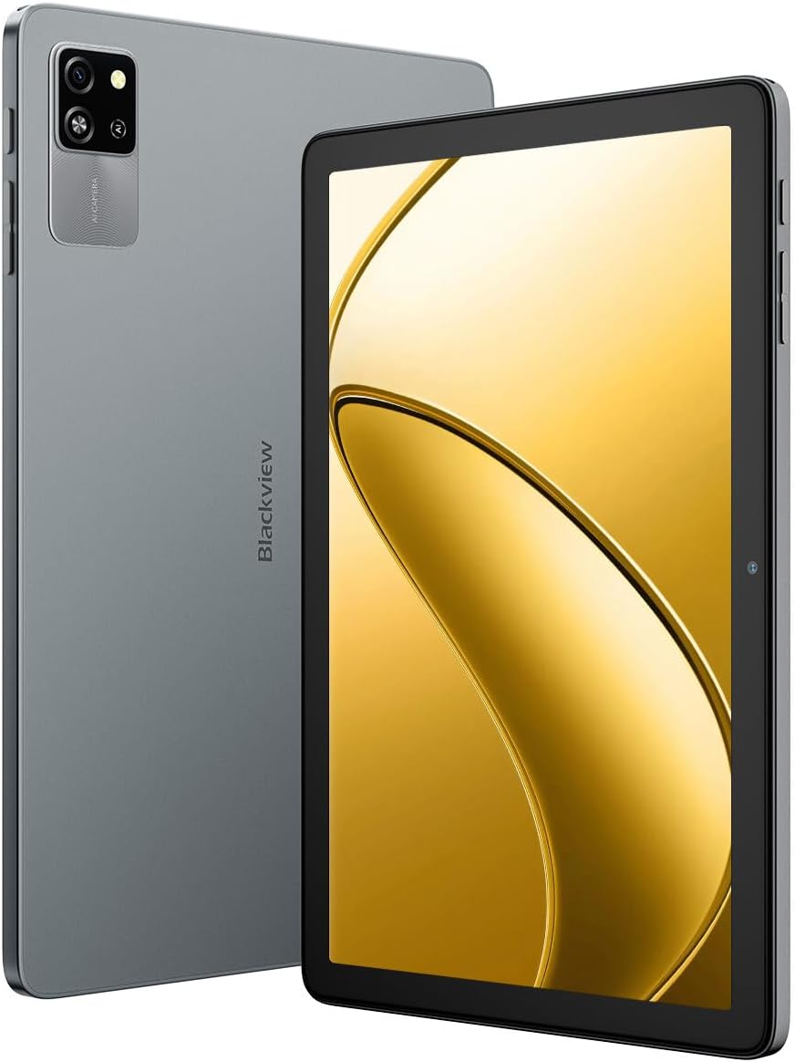 Blackview Tab 60, 4GB + 128GB, WIFI Android 14 Tablet, 10.1'' HD+ Display, 5100mAh Battery, 5MP+13MP Camera, 8.5mm Ultra Slim, Bluetooth WIFI 6, Dual BOX Speaker, Face Unlock Gray