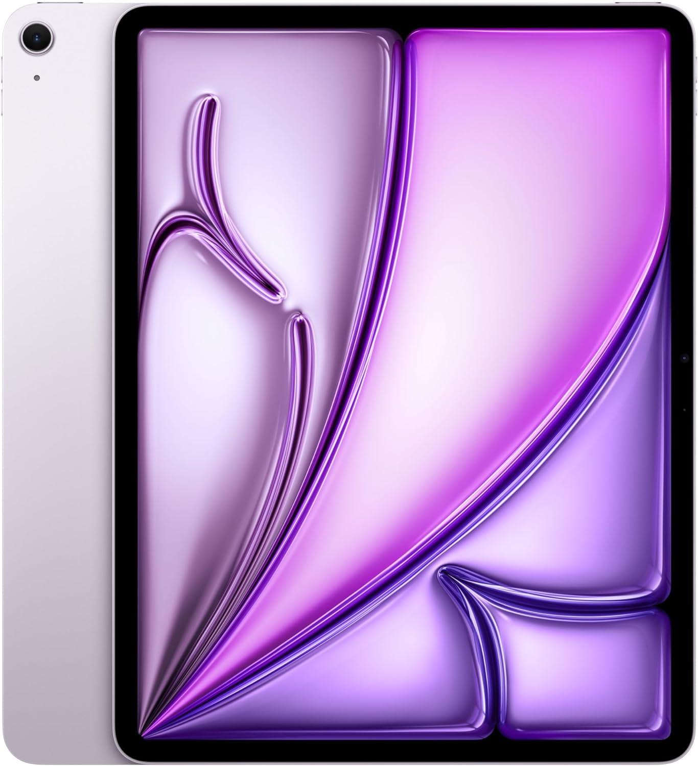 Apple iPad Air 13-inch (M2): Liquid Retina display, 128GB, Landscape 12MP Front Camera/12MP Back Camera, Wi-Fi 6E, Touch ID, All-Day Battery Life - Purple