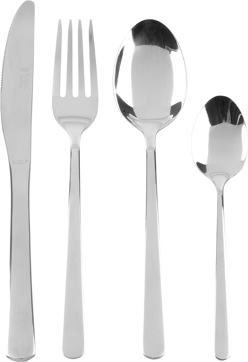 Russell Hobbs Vienna 16 Piece Cutlery Set - Stainless Steel Silverware, Service for 4, Tableware with Forks, Knives, Tablespoons and Teaspoons, Dishwasher Safe Flatware, Mirror Polished